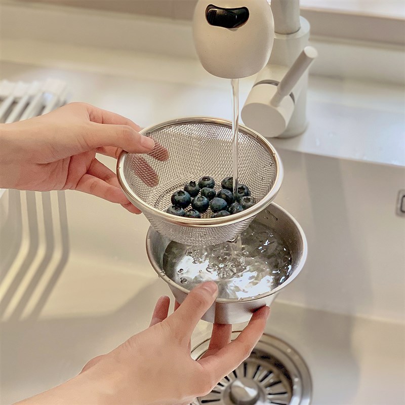 家用备菜洗菜洗水果盆打蛋碗 简约厨房不锈钢多功能沥水篮