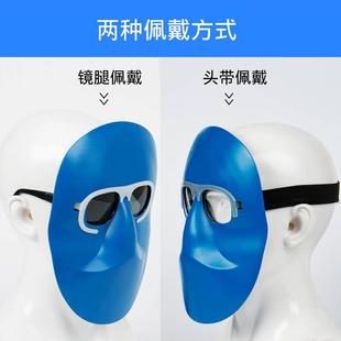 轻便烧电焊面罩屏焊工防烤脸头戴式 氩弧焊帽子防护脸部简易蓝眼镜