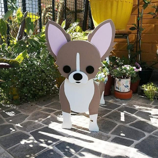 卡通宠物狗花园盆栽摆饰庭院摆件Garden Planter Pot Flower Dog