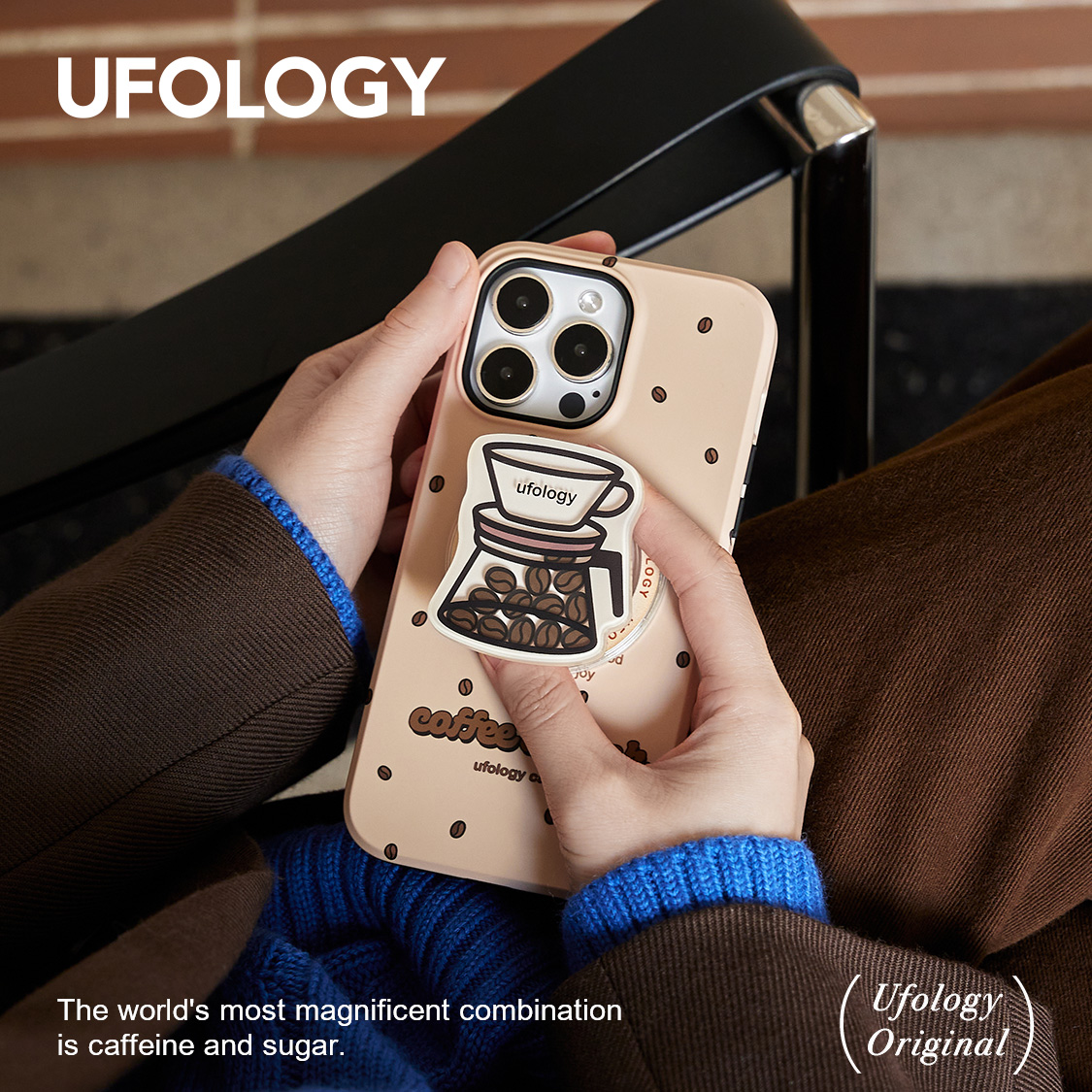 高端支架卡包高级咖啡 Ufology原创秋冬磁吸适用iPhone15promax手机壳14pro苹果13pro全包12二合一菲林11新款