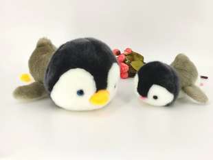 海洋毛绒玩具正版 极地世界 企鹅娃娃 超萌游泳趴企鹅公仔摆件