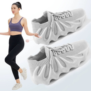 女室内健身跳绳瑜伽防滑减震轻便专用软底跑步机男女运动鞋 训练鞋