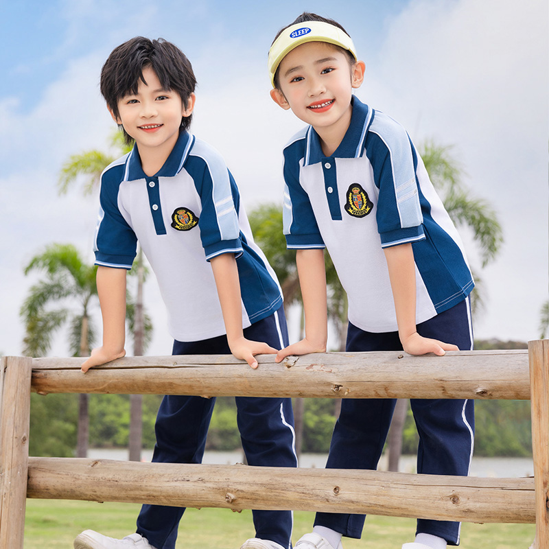 校服小学生套装 纯棉中学生运动会儿童班服幼儿园园服夏装 短袖 夏季