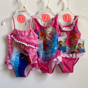 新款 女童爱莎公主吊带防晒沙滩服 夏季 儿童连体泳衣 外贸出口