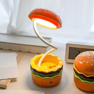 伸缩照明灯氛围灯 饰小夜灯汉堡包摆件充电式 可爱汉堡小台灯桌面装