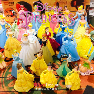 饰 迪士尼公主王子摆件人偶贝尔灰姑娘白雪美人鱼爱丽儿艾莎蛋糕装
