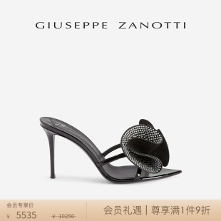 Giuseppe ZanottiGZ女士秋冬新款 水钻花卉细高跟鞋