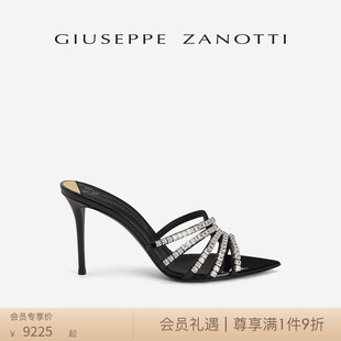 Giuseppe ZanottiGZ女士水钻交织系带露趾凉鞋 拖鞋
