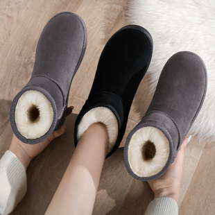 雪地靴女短筒2024新款 加绒加厚面包鞋 雪地棉鞋 防滑保暖女靴子 冬季