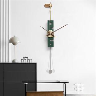 定制北欧轻奢时钟表挂钟客厅创意家用时尚 艺术背景墙面装 绿 饰品