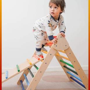 实木滑架床边攀爬滑小型家用训练组合宝宝婴儿室内感统儿童 滑梯