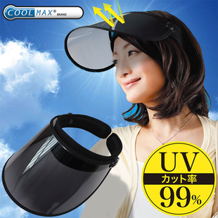 日本防紫外线UVCUT防晒帽女夏天空顶帽遮脸防护面罩骑车遮阳帽子