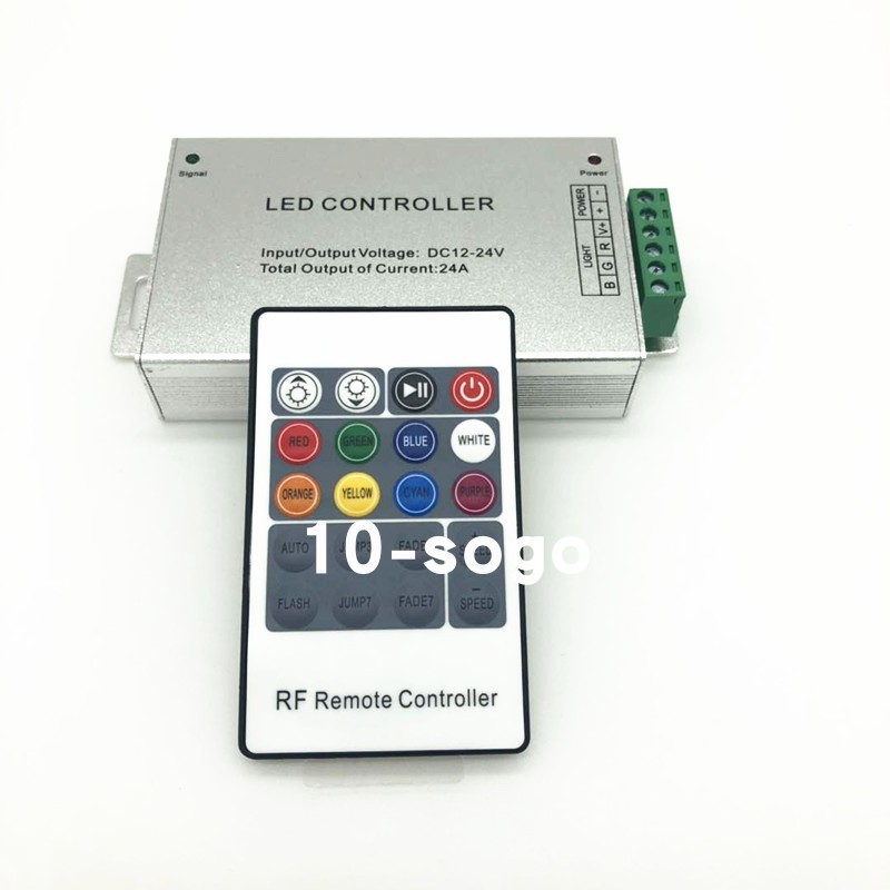 20键低压RF无线射频RGB控制器七彩灯带控制器 24V LED灯条12V
