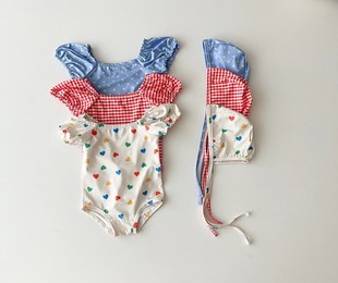 婴儿泳衣a类3夏季 新款 18个月女宝宝连体吊带游泳衣小童沙滩服5