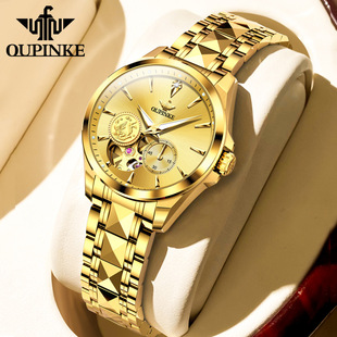 手表全自动机械表精钢士手表表明星代言欧品客品牌防水女商务
