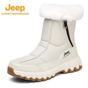 jeep吉普户外雪地靴男女鞋 加绒加厚保暖冬季 抗寒高帮登山徒步棉鞋