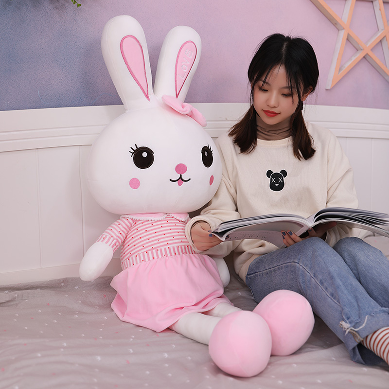 小兔子毛绒玩具可爱女孩玩偶睡觉抱枕公仔懒人床上布娃娃生日礼物
