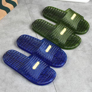 夏季 男士 防滑防滑浴室果冻塑胶透明复古空调沙滩拖软底 水晶凉拖鞋