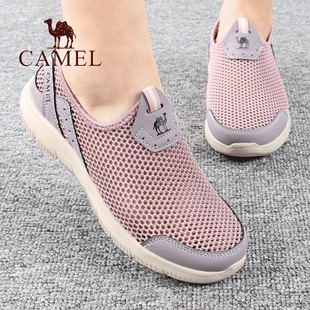 子 夏季 新款 品网面孔透气舒适轻便户外休闲旅游凉鞋 骆驼女鞋 Camel