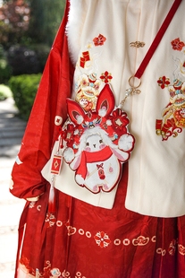 风 新年红色兔子包可爱包包汉服包包手机包女斜挎包新娘结婚包中式