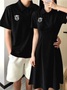 T恤一裙一 情侣装 夏韩版 显瘦polo短袖 6535珠地布 3月10号出货