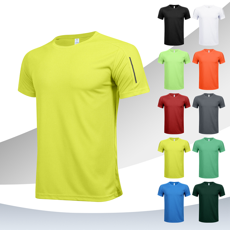 多色运动T恤男女夏季 大码 反光健身跑步短袖 定制 透气速干上衣夏季
