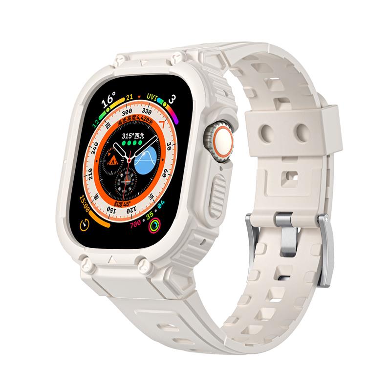 透气运动智能腕带 8苹果S7手表表带applewatch7表带S8硅胶SE一体S6高级5创意4全包3代ultra男女款 适用iwatch9