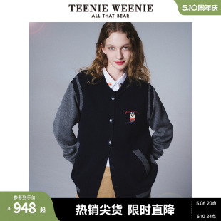 TeenieWeenie小熊&吾空空联名2024新款 时尚 棒球毛衣外套 针织开衫