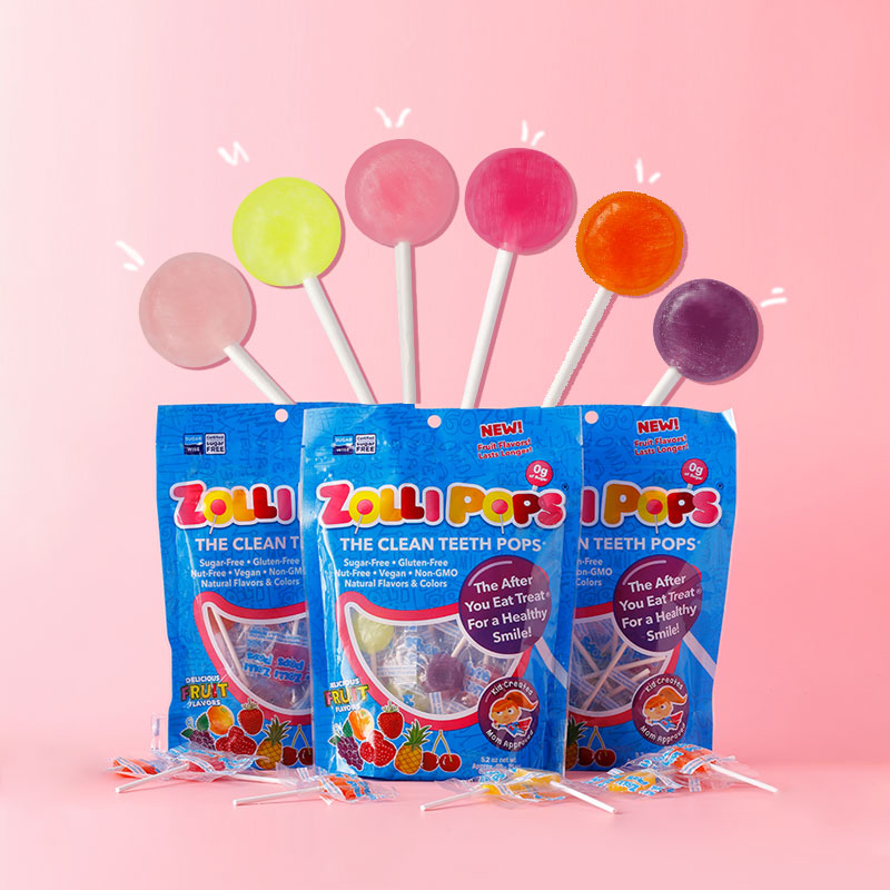 美国祖莉zollipops棒棒糖无糖木糖醇0糖儿童零食品喜糖果网红