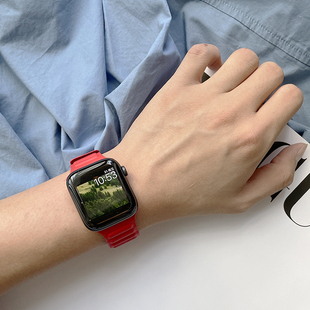 Ultra苹果手表s8 真皮磁吸表带watch适用Applewatch 新款