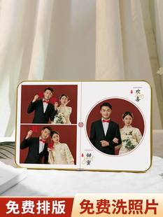 结婚照相框摆台照片定制打印加框做成水晶洗婚纱照证件登记照相片