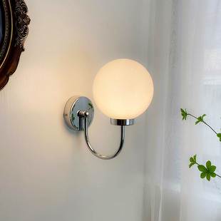 北欧现代走廊过道卧室书房床头创意极简壁灯 包豪斯圆球玻璃壁灯