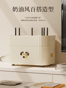 wifi无线路由器盒子收纳盒电视机机顶盒插座插排板置物架桌面隐藏