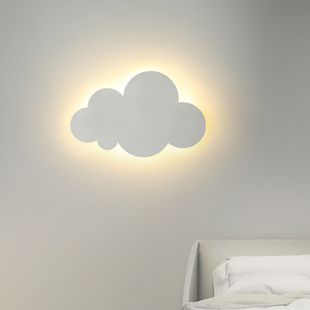 北欧ins风创意极简床头灯现S代简约男女孩儿童房卧室壁 云朵壁灯