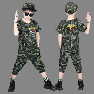 童儿迷彩服套装 帅气男男孩夏令营特种兵军运 短童装 20X96训 童夏季