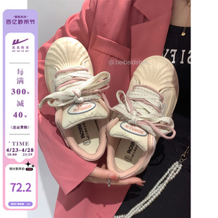 厚底帆布鞋 女2023春季 回力原创设计百搭板鞋 学生贝壳头休闲鞋 新款