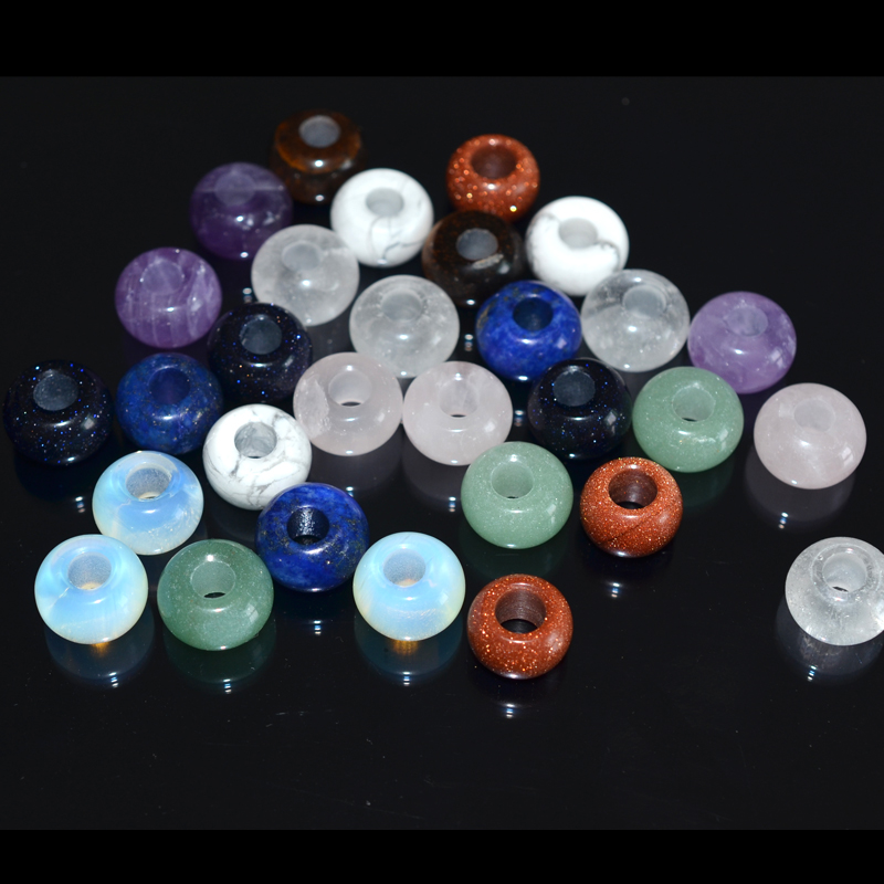 天然水晶原石原矿5mm大孔隔珠DIY饰品配件半成品散珠天然紫晶桶珠