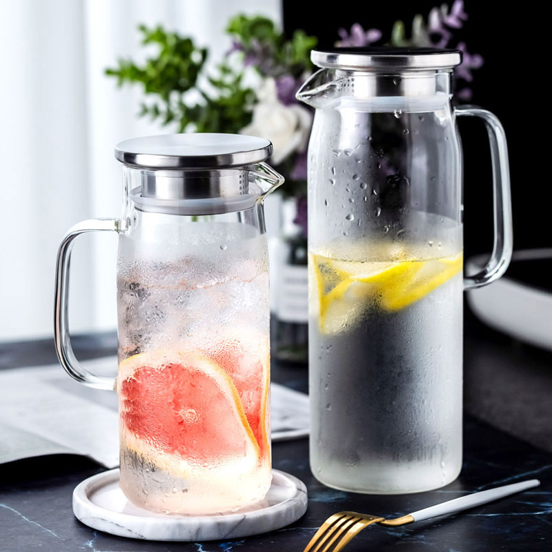 果汁杯玻璃杯耐热高温家用玻璃水壶大容量冷水壶泡柠檬水杯子扎壶