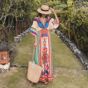 云南丽江大理拍照裙子旅游长裙 柬埔寨连衣裙青海西藏旅行女装