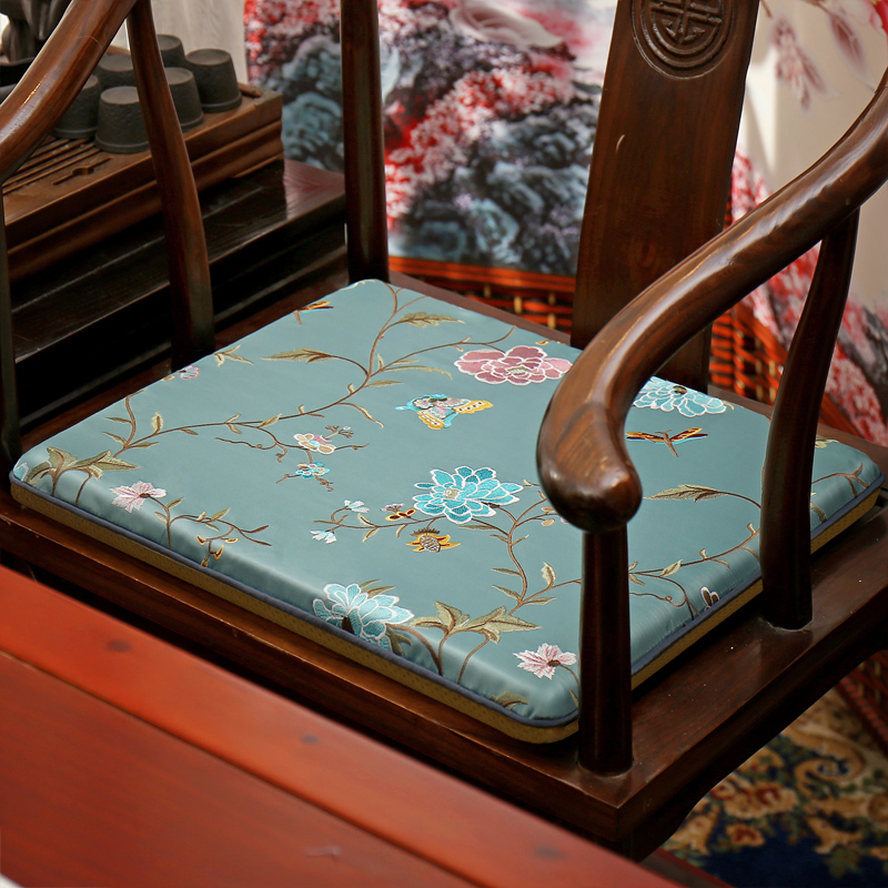 古典太师椅官帽圈椅垫乳胶防滑实木茶凳座垫 红木沙发椅子坐垫中式