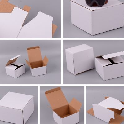 定制 现货通用白色三层瓦楞白卡加厚五金快递打包小方纸箱纸盒包装