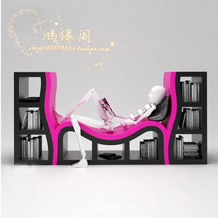 上海时尚 创意定制个性 设计师懒人沙发书架办公睡床置物架一体 经典