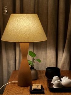 复古民宿酒店卧室床头灯饰北欧简约书房书桌灯具现代布艺台灯 日式