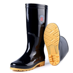 户外雨靴黑色42 劳保胶鞋 钓鱼水鞋 时尚 男士 高筒雨靴三防长筒雨鞋