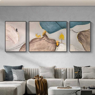 饰画抽象肌理画 雪川现代简约客厅沙发背景墙挂画手绘大芬村油画装