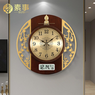 挂墙大气时钟表 轻奢纯铜挂钟中国风豪华大挂表客厅家用时尚 新中式