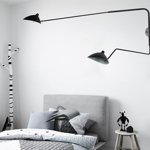 法国设计师SergeMouille工业风创意摇摆可调长杆床头餐厅客厅壁灯