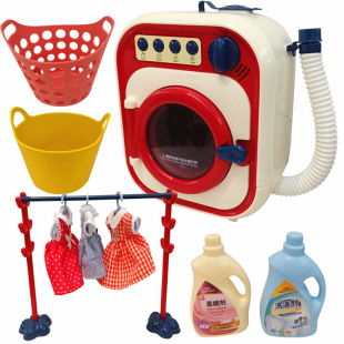 新款 女孩滚筒玩具洗衣机仿真生活家电儿童过家家可转动清洗可加水