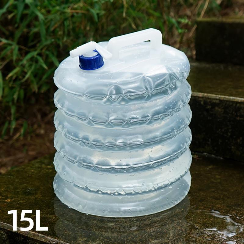 户外PE伸缩水桶15L折叠水桶带水龙头车载食品级野营饮水袋