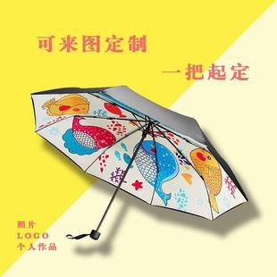 图片图案LOGO照片动漫遮阳伞定制伞架晴雨伞 来图定做DIY个性 新款